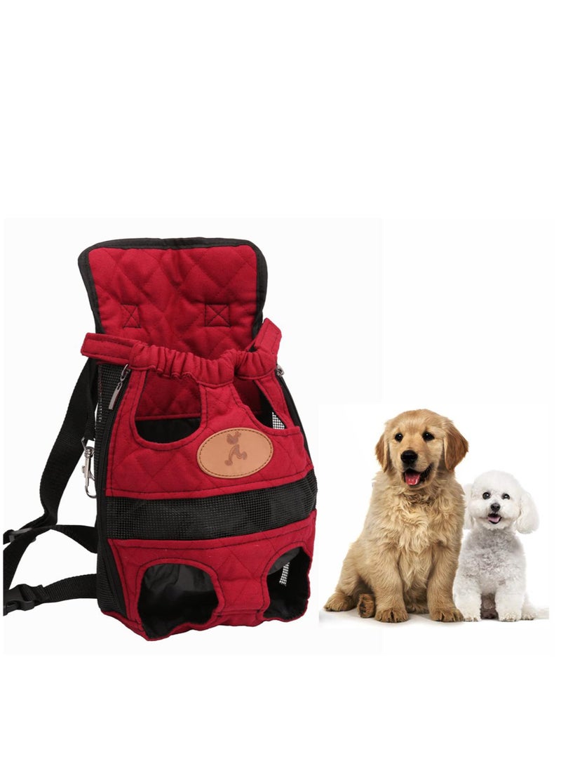 حقيبة نقل الحيوانات الأليفة الأمامية، حقيبة ظهر مريحة قابلة للتعديل للحيوانات الأليفة والكلاب / القطط، حقيبة مزدوجة للكتف للمشي والتنزه والتسوق وركوب الدراجة والدراجة النارية - Image 1